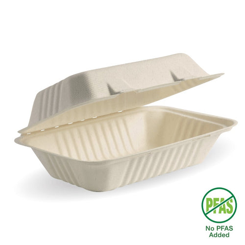 23x15x8cm / 9x6x3" Natural Plant Fibre Clamshell