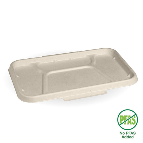 4-Compartment Natural Plant Fibre Takeaway Lid