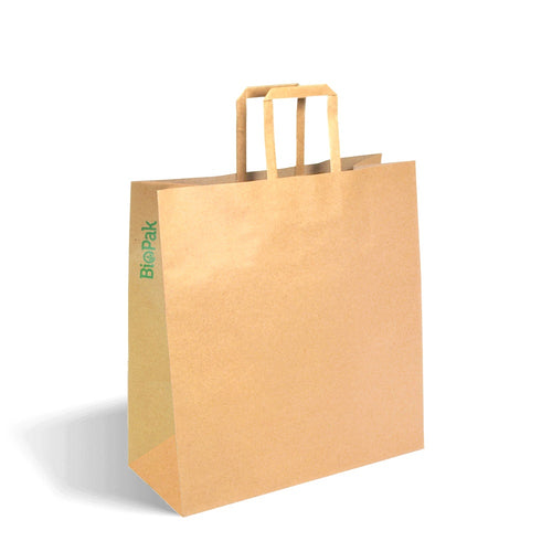 320x140x340mm Medium Flat Handle Kraft Paper Bags