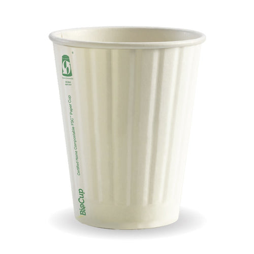 390ml / 12oz (90mm) White Double Wall BioCup - SA Compliant