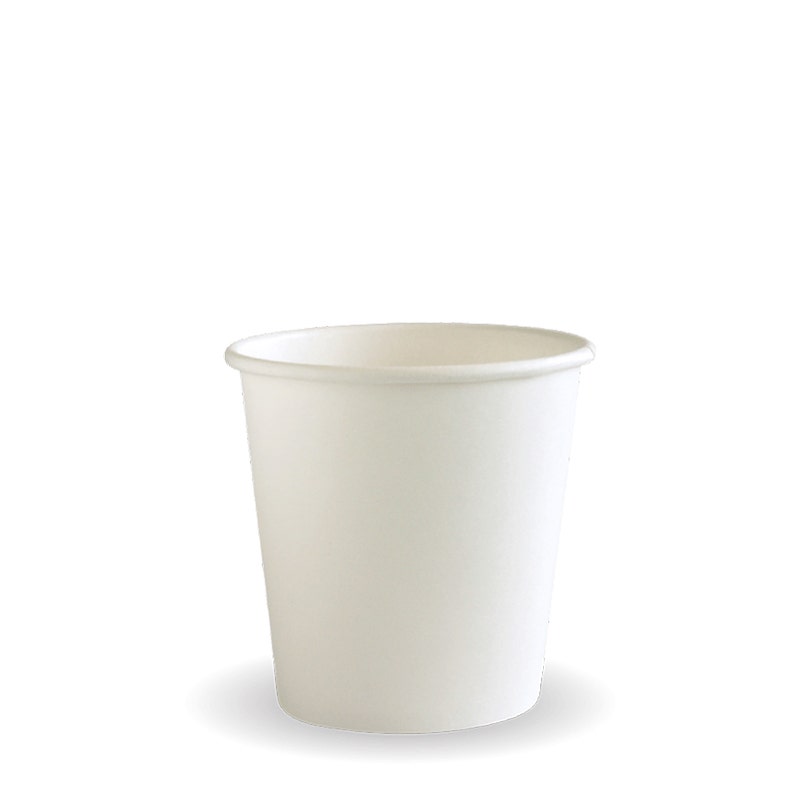 120ml / 4oz (63mm) White Single Wall BioCup