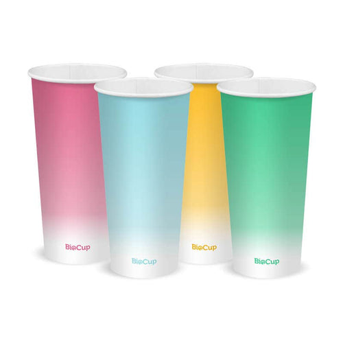 650ml / 22oz (90mm) Coloured Cold Paper BioCup