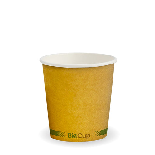 120ml / 4oz (63mm) Kraft Green Stripe Single Wall BioCup