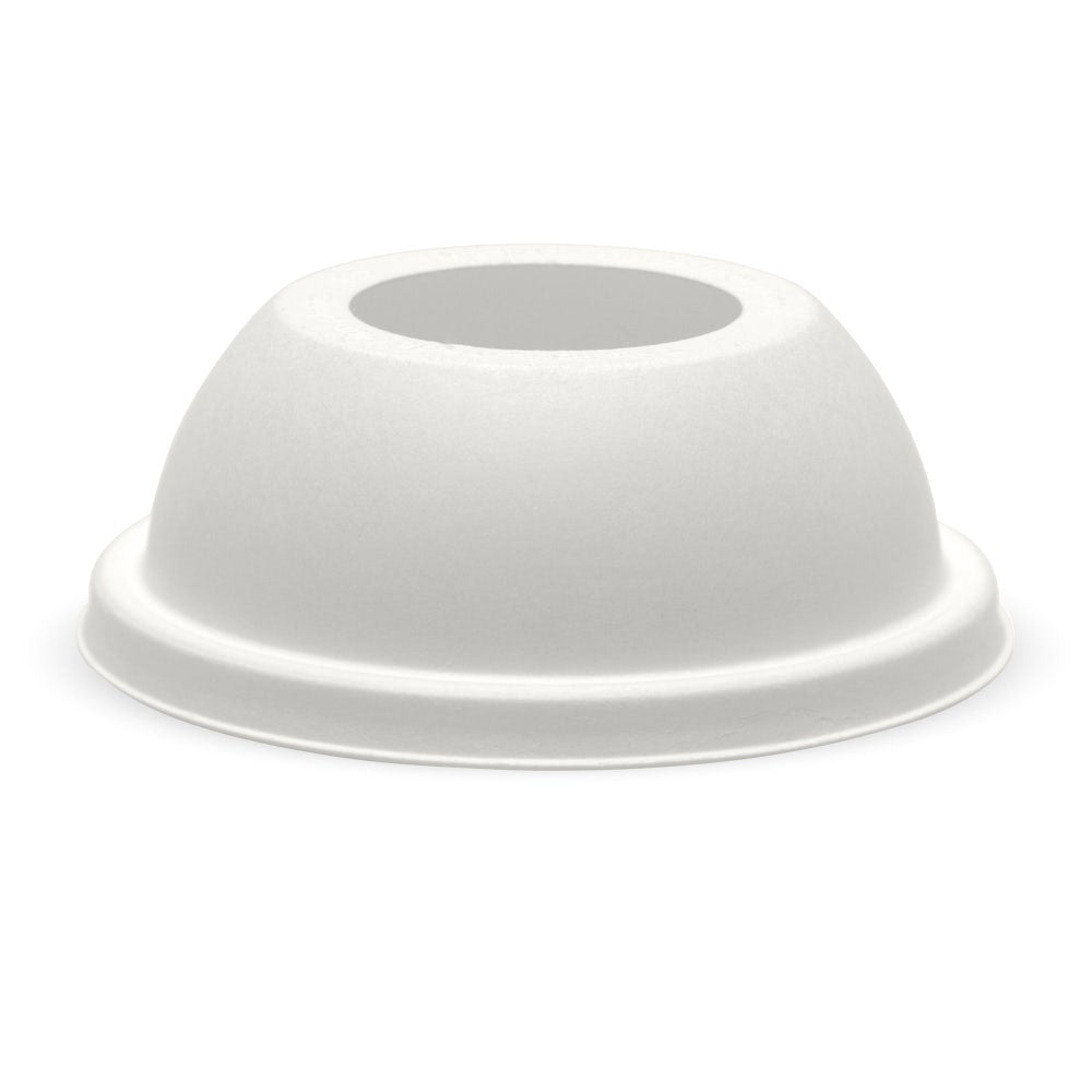 105mm Plant Fibre Wide Hole Dome Cold Paper BioCup Lid