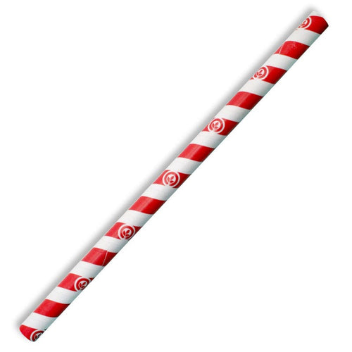 10mm Jumbo Red Stripe BioStraw