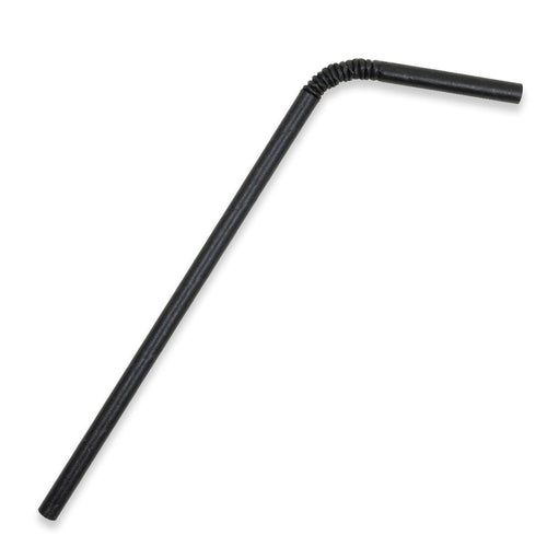 6mm Regular Black Bendy BioStraw
