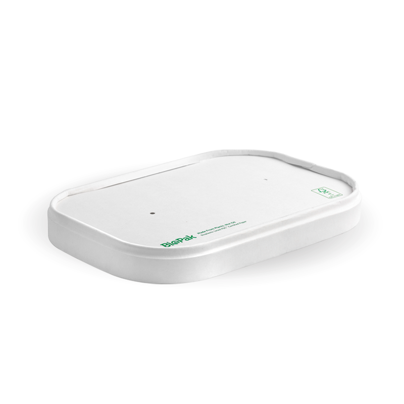 500-1,000ml White Paper BioBoard Takeaway Lid