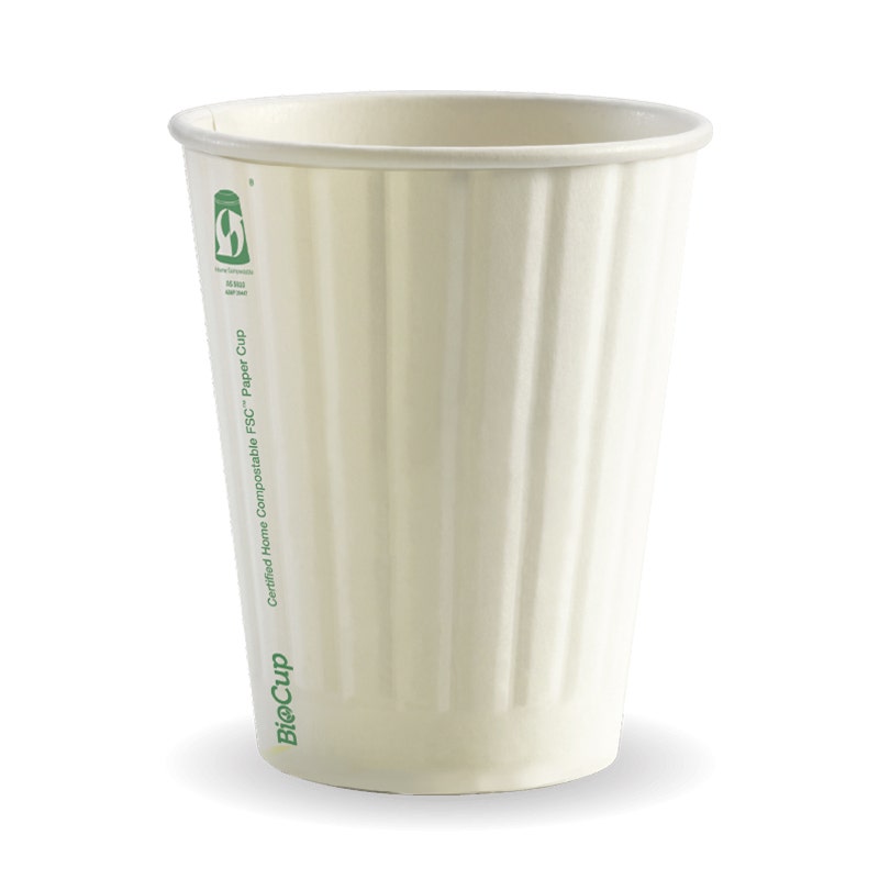390ml / 12oz (90mm) White Double Wall BioCup - SA Compliant