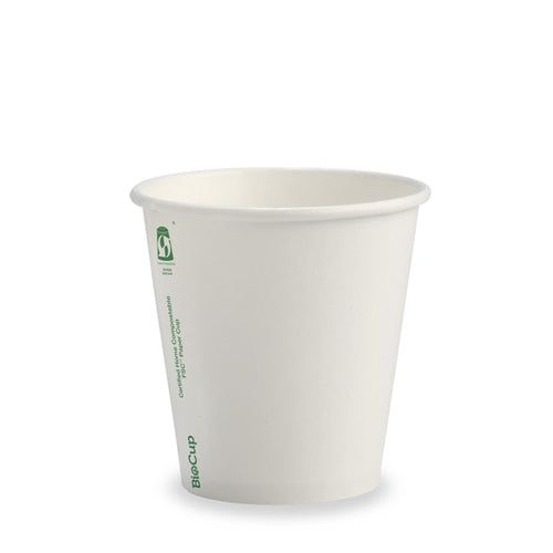 230ml / 6oz (80mm) White Single Wall BioCup - SA Compliant