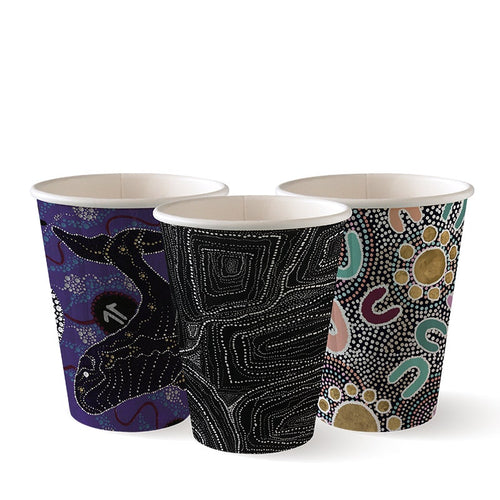 255ml / 8oz (80mm) Indigenous Art Series Double Wall BioCup
