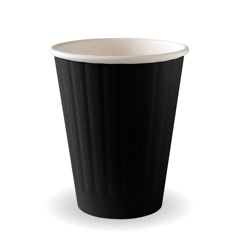 255ml / 8oz (80mm) Black Double Wall BioCup