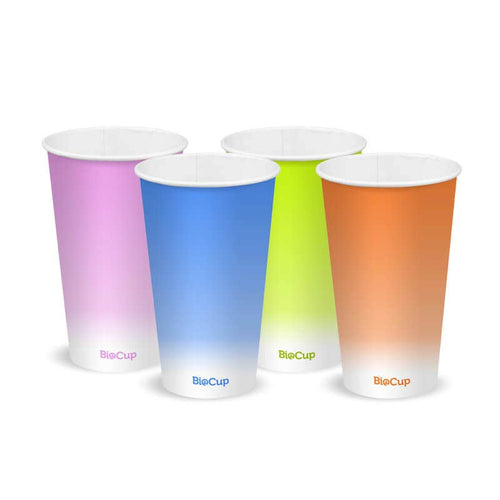 500ml / 16oz (90mm) Coloured Cold Paper BioCup
