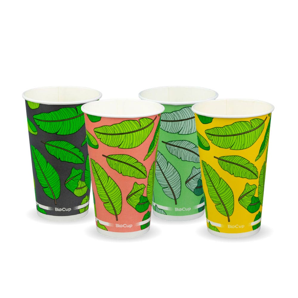 510ml / 16oz (90mm) Leaf Cold Paper BioCup