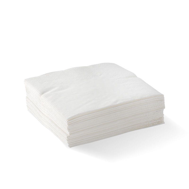 2-Ply White Corner Embossed Cocktail BioNapkin