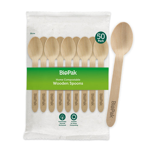 50 Pack - 16cm Wooden Fork In Paper Sleeves