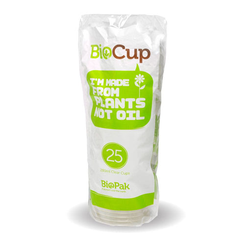 25 Pack - 280ml Clear BioCups